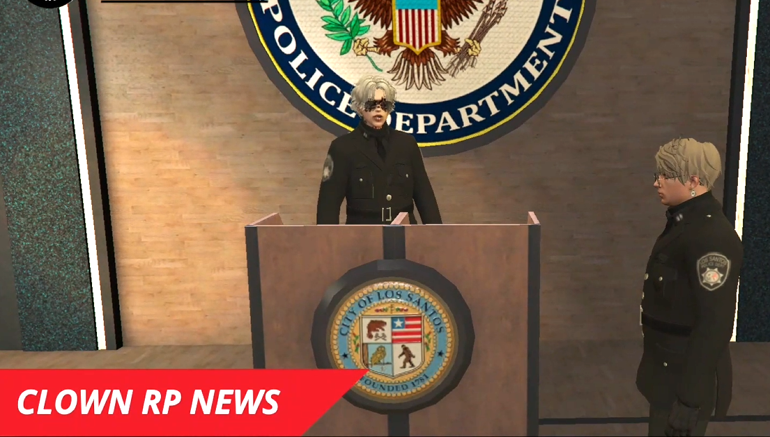 CLOWN PDの署員たちが集い、hara aki副署長の功績を称える退任式の様子。